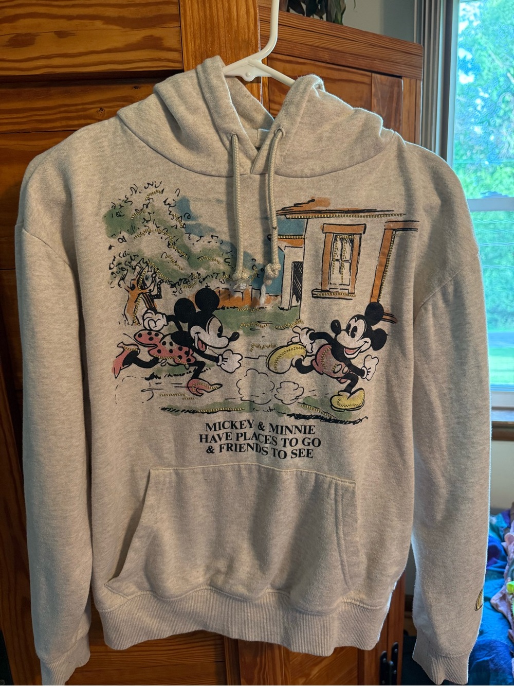 Mickey & Minnie Vintage Style Graphic Hoodie - Light Heather Gray